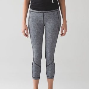 Lululemon Pace Rival Leggings 23” Cross Hatch Heather Black Like New Condition